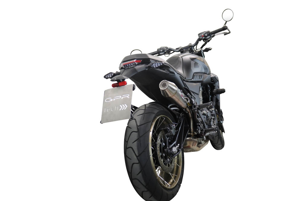 Exhaust compatible with Zontes 350 R1 2022-2024, Ultracone, Slip-on exhaust including removable db killer and link pipe, EPA-compliant 