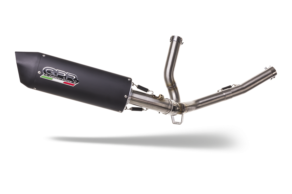 Exhaust compatible with Suzuki V-Strom 650 2017-2020, Furore Evo4 Nero, Mid-Full system exhaust including removable db killer 
