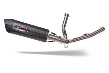 GPR escape compatible con  Suzuki V-Strom 650 2021-2024, Furore Evo4 Poppy, Sistema de escape medio lleno, incluido db killer extraíble y tubo de conexión 
