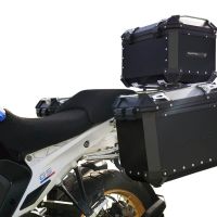 GPR TECH compatible con  BMW R 1300 GS Adventure 2023/2025 Kit tríptico fabricado en color negro, con Top case 45 Lt + Side Cases 38 Lt + 38 Lt + portaequipaje general color negro Capacidad Top case 45 Litros + capacidad maletas laterales 38 Litros + 38 L