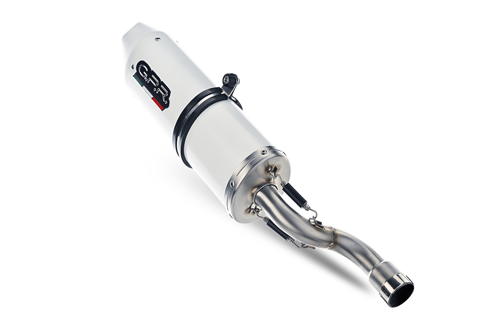 Exhaust compatible with Beta RR 125 Enduro Lc 4t 2010-2018, Albus Ceramic, Slip-on exhaust including removable db killer and link pipe, EPA-compliant 