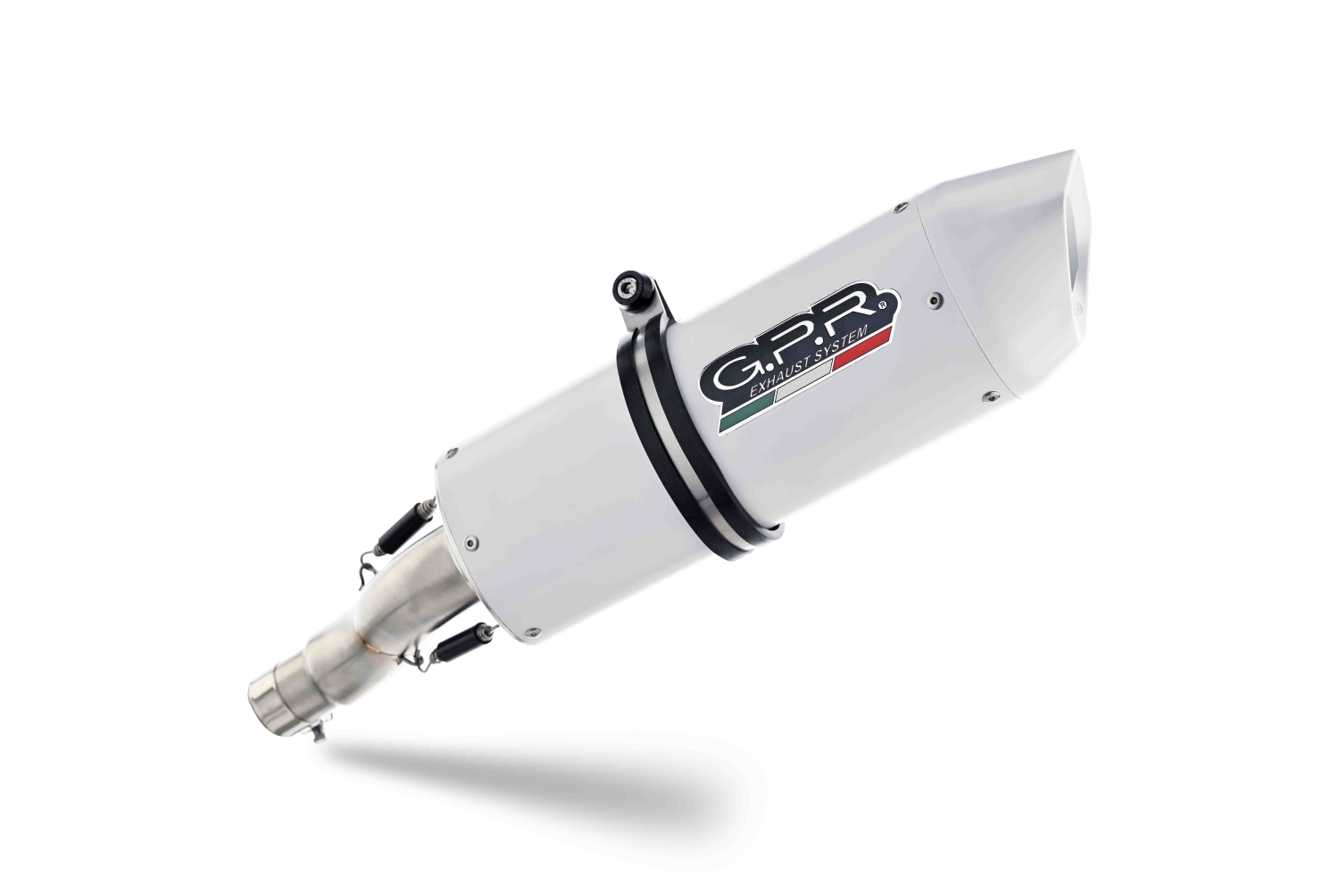Exhaust compatible with Bmw F800R 2015-2016, Albus Ceramic, Slip-on exhaust including removable db killer and link pipe, EPA-compliant 