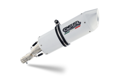 Exhaust compatible with Bmw F800R 2009-2014, Albus Ceramic, Slip-on exhaust including removable db killer and link pipe 