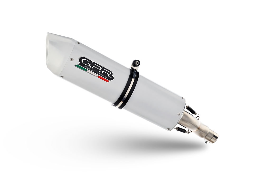 Exhaust compatible with Bmw R1200GS - Adventure 2014-2016, Albus Ceramic, Slip-on exhaust including removable db killer and link pipe, EPA-compliant 