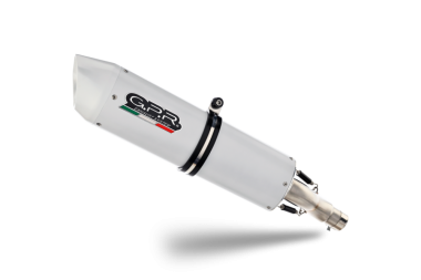 Exhaust compatible with Bmw K1200GT 2006-2008, Albus Ceramic, Slip-on exhaust including removable db killer and link pipe 