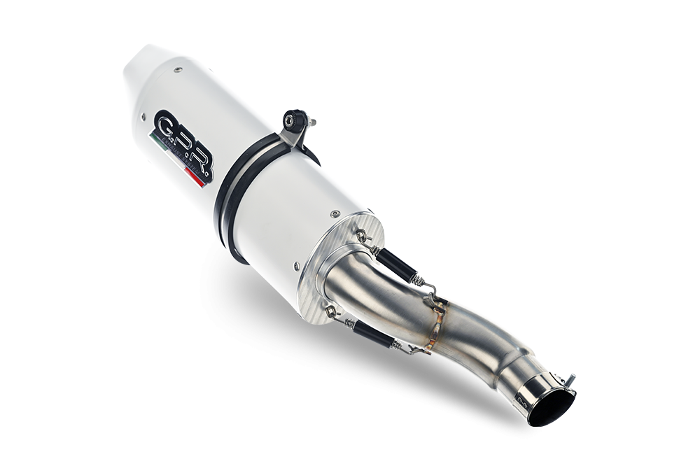 Exhaust compatible with Bmw R1200GS - Adventure 2004-2009, Albus Ceramic, Slip-on exhaust including removable db killer and link pipe 