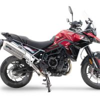 Exhaust compatible with Triumph Tiger 900 GT / Pro / Rally Pro 2024-2025, Hyper Sonic Titanium, Slip-on exhaust including removable db killer and link pipe 