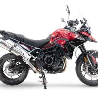 Exhaust compatible with Triumph Tiger 900 GT / Pro / Rally Pro 2024-2025, Satinox , Slip-on exhaust including removable db killer and link pipe 