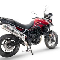 Exhaust compatible with Triumph Tiger 900 GT / Pro / Rally Pro 2024-2025, Satinox , Slip-on exhaust including removable db killer and link pipe 