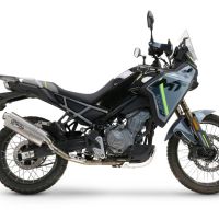 GPR exhaust compatible with Cf Moto 450 MT 2024-2025, Dune Triovale Titanio, Slip-on exhaust including removable db killer and link pipe, EPA-compliant 