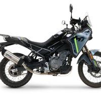 GPR exhaust compatible with  Cf Moto 450 MT 2024-2025, Furore-X Titanio, Slip-on exhaust including removable db killer and link pipe, not EPA-compliant 