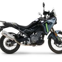 GPR exhaust compatible with  Cf Moto 450 MT 2024-2025, Dual Inox, Slip-on exhaust including removable db killer, link pipe and catalyst 