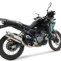 GPR exhaust compatible with  Cf Moto 450 MT 2024-2025, Dual Inox, Slip-on exhaust including removable db killer, link pipe and catalyst 