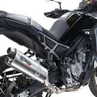 GPR exhaust compatible with  Cf Moto 450 MT 2024-2025, Dual Inox, Slip-on exhaust including removable db killer, link pipe and catalyst 