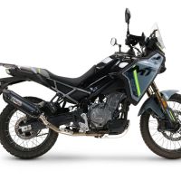 GPR exhaust compatible with  Cf Moto 450 MT 2024-2025, Furore-X Titanio Nero, Slip-on exhaust including removable db killer and link pipe, not EPA-compliant 
