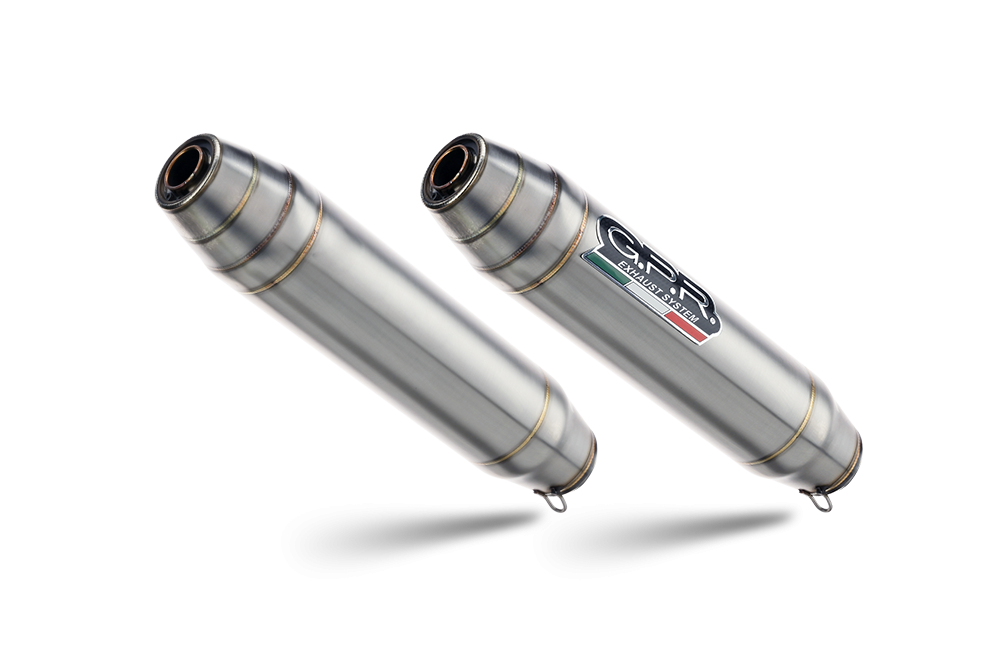 Exhaust compatible with Triumph Street Triple 675 2007-2012, Deeptone Inox, Dual slip-on including removable db killers and link pipes 