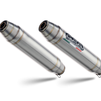 Exhaust compatible with Triumph Street Triple 675 2007-2012, Deeptone Inox, Dual slip-on including removable db killers and link pipes 