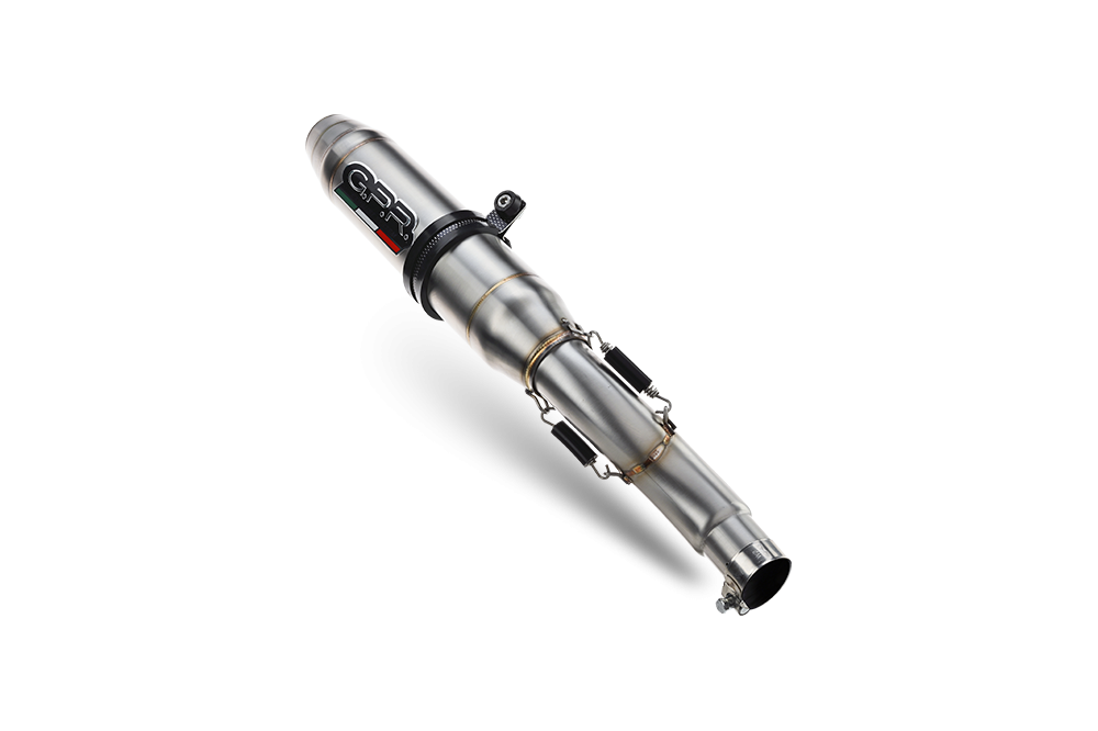 Exhaust compatible with Benelli Leoncino 500 Trail 2017-2024, Deeptone Inox, Slip-on exhaust including removable db killer and link pipe 