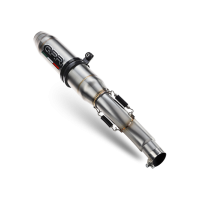 Exhaust compatible with Benelli Leoncino 500 Trail 2017-2024, Deeptone Inox, Slip-on exhaust including removable db killer and link pipe 