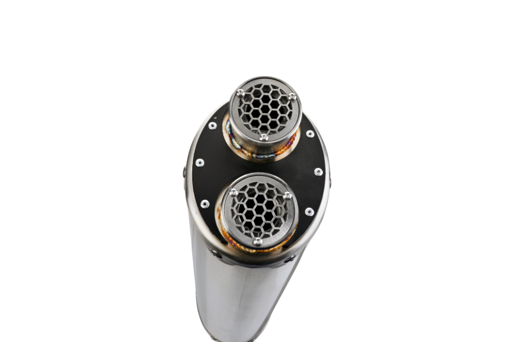 Exhaust compatible with Bmw R1200GS - Adventure 2004-2009, Dual Inox, Slip-on exhaust including removable db killer and link pipe 