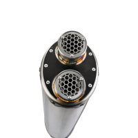 Exhaust compatible with Bmw R1200GS - Adventure 2004-2009, Dual Inox, Slip-on exhaust including removable db killer and link pipe 