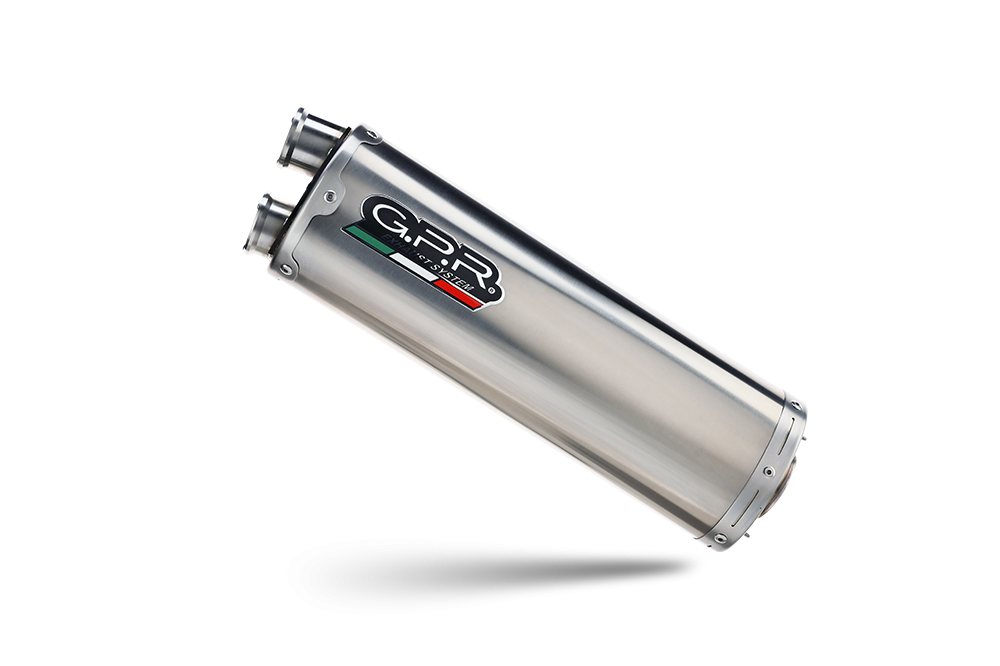 Exhaust compatible with Benelli Trk 702 2023-2024, Dual Inox, Slip-on exhaust including removable db killer and link pipe 