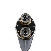 Exhaust compatible with Benelli Trk 502 X 2017-2020, Dual Poppy, Slip-on exhaust including removable db killer and link pipe, EPA-compliant 