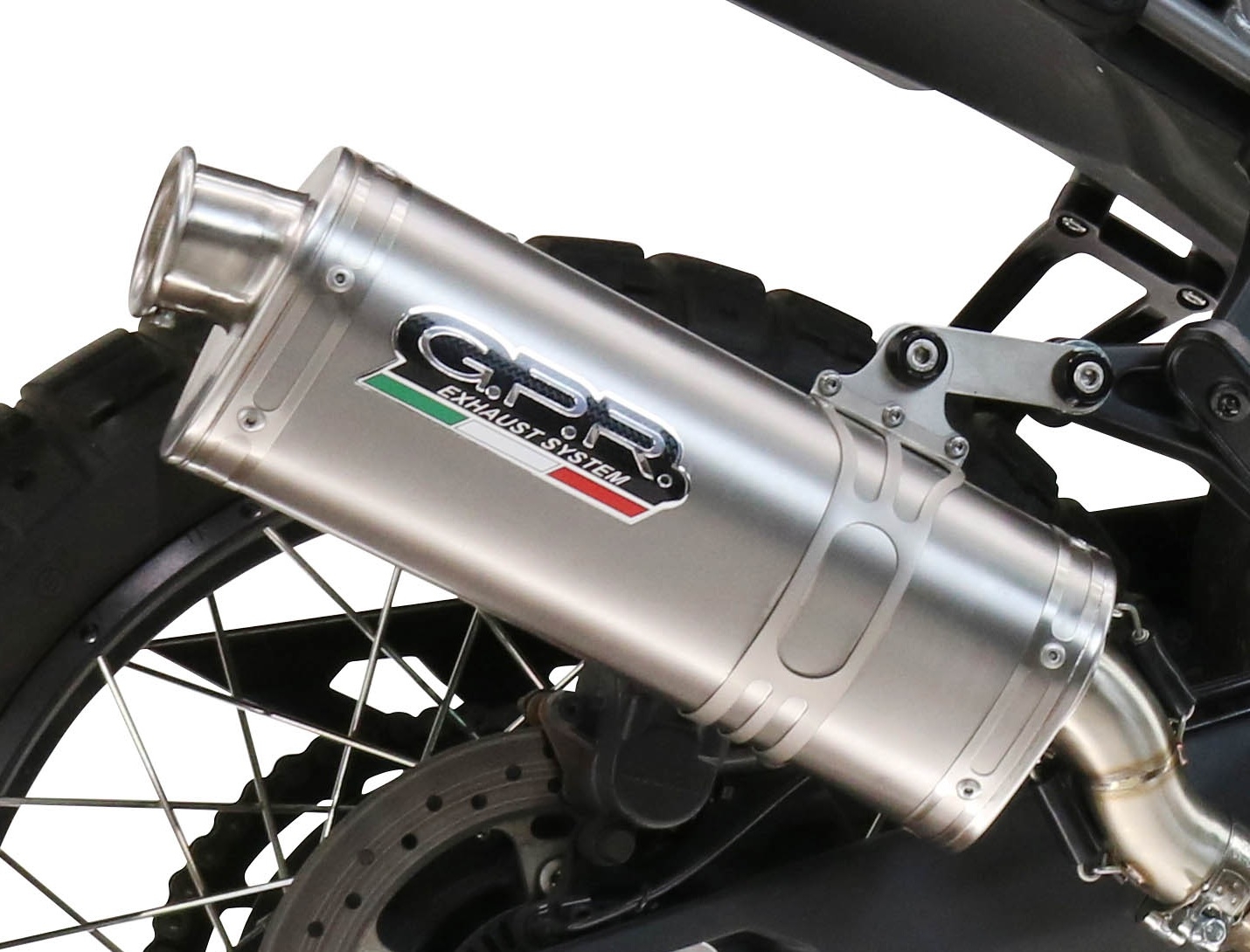 GPR exhaust compatible with Bmw R1300GS 2024-2026, Dune Triovale Titanio, Slip-on exhaust including removable db killer and link pipe, EPA-compliant 