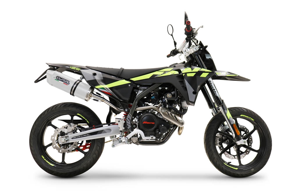 GPR exhaust compatible with  Fantic Motor XEF 125 Enduro 125 Competition/Performance 2025-2026, Albus Ceramic, Slip-on exhaust including link pipe and removable db killer 