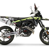 GPR exhaust compatible with  Fantic Motor XEF 125 Enduro 125 Competition/Performance 2025-2026, Albus Ceramic, Slip-on exhaust including link pipe and removable db killer 