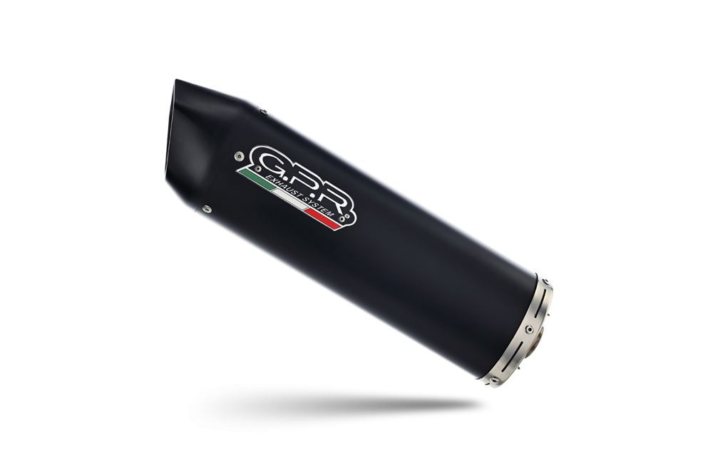Exhaust compatible with Beta RR 125 4T Motard 2021-2024, Furore Evo4 Nero, Slip-on exhaust including link pipe and removable db killer 