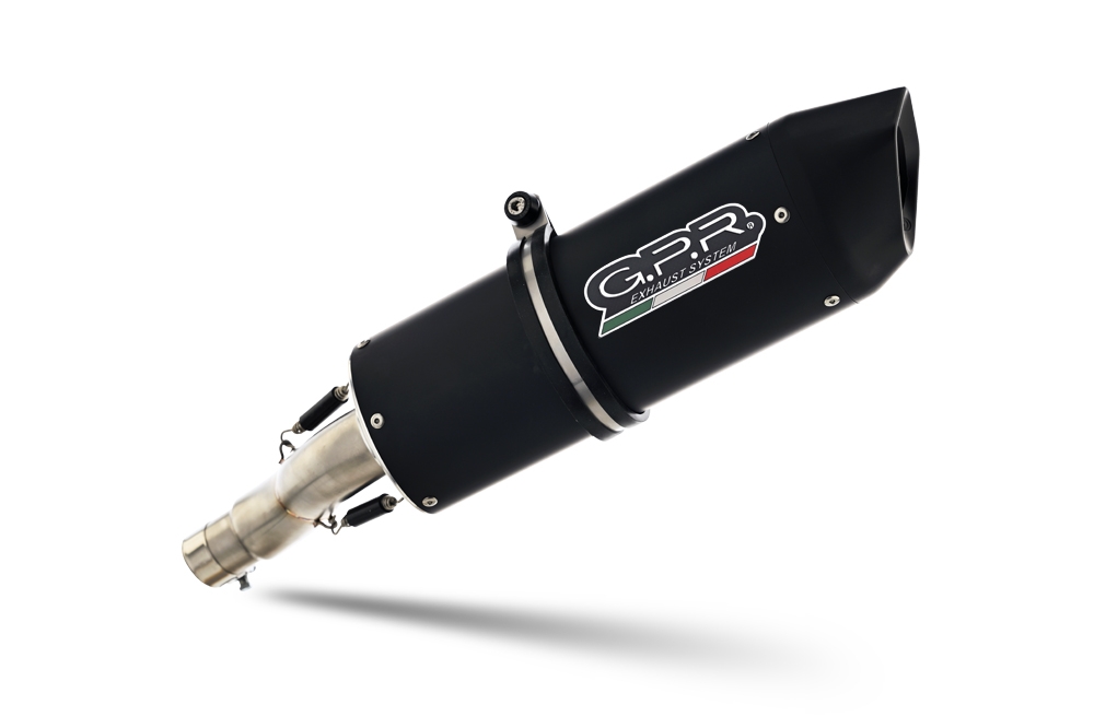 Exhaust compatible with Bmw F650GS 2000-2003, Furore Nero, Slip-on exhaust including removable db killer and link pipe, EPA-compliant 