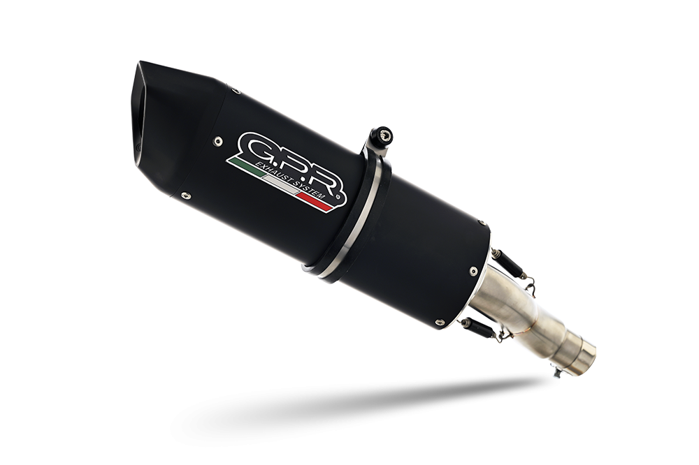 Exhaust compatible with Cf Moto 400 NK 2021-2023, Furore Nero, Slip-on exhaust, including link pipe and removable db killer 