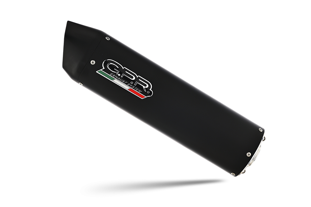 Exhaust compatible with Benelli Trk 502 2017-2020, Furore Evo4 Nero, Slip-on exhaust including link pipe and removable db killer 