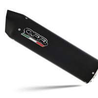 Exhaust compatible with Benelli Trk 502 2017-2020, Furore Evo4 Nero, Slip-on exhaust including link pipe and removable db killer 