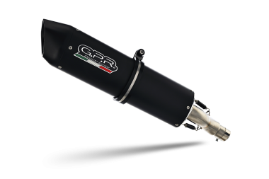 Exhaust compatible with Aprilia Rx 125 2021-2024, Furore Evo4 Nero, Slip-on exhaust including link pipe and removable db killer 