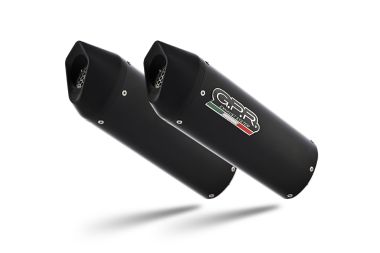 GPR escape compatible con  Triumph Speed Triple 1050 R - S 2016-2020, Furore Evo4 Nero, Par de terminales de escape homologados, con db killer extraíbles y tubos de conexión específicos 