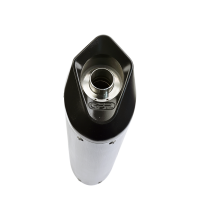 Exhaust compatible with Cf Moto 400 NK 2021-2023, Furore Nero, Slip-on exhaust, including link pipe and removable db killer 