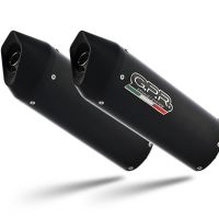 Exhaust compatible with Aprilia Pegaso 650 Ga 1992-1996, Furore Nero, Dual slip-on including removable db killers and link pipes, EPA-compliant 