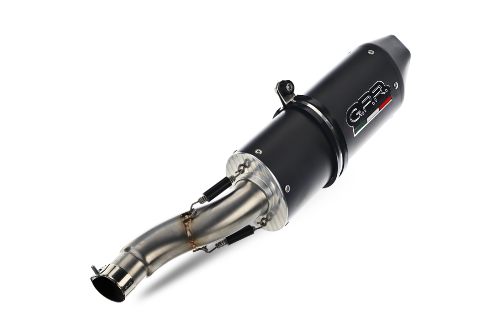 Exhaust compatible with Aprilia Pegaso 650 Ga 1992-1996, Furore Nero, Dual slip-on including removable db killers and link pipes, EPA-compliant 