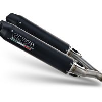 Exhaust compatible with Aprilia Dorsoduro 1200 2011-2016, Furore Evo4 Nero, Dual slip-on including removable db killers and link pipes, not EPA-compliant 