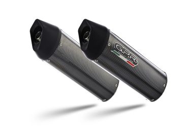GPR escape compatible con  Triumph Speed Triple 1050  2005-2010, Furore Poppy, Par de terminales de escape homologados, con db killer extraíbles y tubos de conexión específicos 