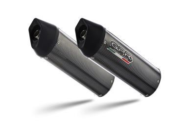 GPR escape compatible con  Husqvarna TERRA - STRADA TR 650  2013-2015, Furore Poppy, Par de terminales de escape homologados, con db killer extraíbles y tubos de conexión específicos 