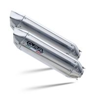 GPR exhaust compatible with  Aprilia Etv Caponord 1000 Rally 2001-2007, Furore-X Inox, Dual slip-on exhausts including removable db killers, link pipes and catalysts,  EPA-compliant 