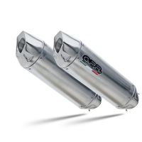 GPR exhaust compatible with  Aprilia Etv Caponord 1000 Rally 2001-2007, Furore-X Inox, Dual slip-on exhausts including removable db killers, link pipes and catalysts,  EPA-compliant 