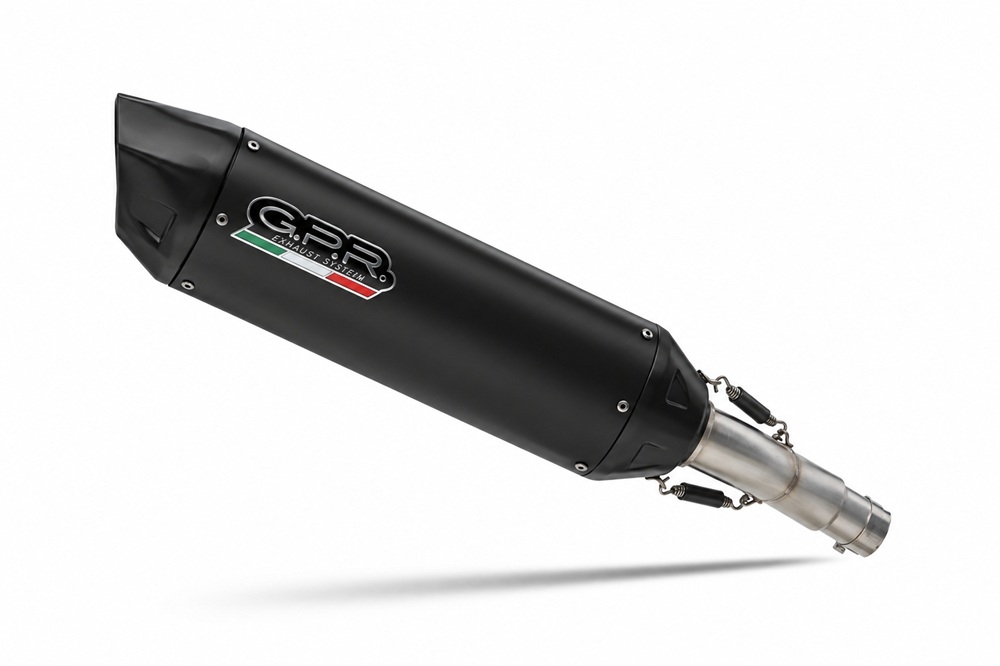 GPR exhaust compatible with Triumph Tiger 900 GT / Pro / Rally Pro 2024-2025, Furore-X Titanio Nero, Slip-on exhaust including removable db killer and link pipe, not EPA-compliant 