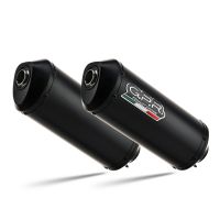 GPR escape compatible con  Yamaha Bt Bulldog 1100 2002-2007, Ghisa , Par de terminales de escape homologados, con db killer extraíbles y tubos de conexión específicos 