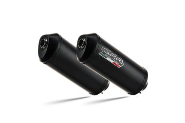 GPR escape compatible con  Yamaha Bt Bulldog 1100 2002-2007, Ghisa , Par de terminales de escape homologados, con db killer extraíbles y tubos de conexión específicos 