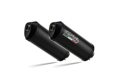 GPR escape compatible con  Yamaha Bt Bulldog 1100 2002-2007, Ghisa , Par de terminales de escape homologados, con db killer extraíbles y tubos de conexión específicos 