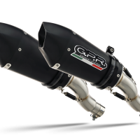 Exhaust compatible with Ducati Hypermotard 1100 - 1100 Evo 2007-2012, Gpe Ann. Black titanium, Dual slip-on including removable db killers and link pipes 